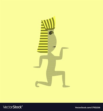 Flat on background of mummy halloween monster vector image