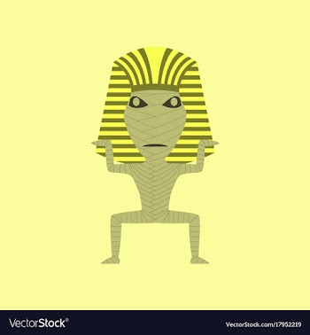 Flat on background of mummy halloween monster vector image