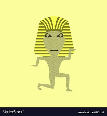 Flat on background of mummy halloween monster vector image