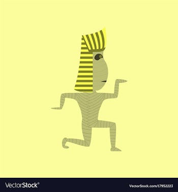 Flat on background of mummy halloween monster vector image