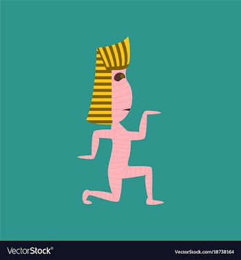 Flat on background of mummy halloween monster vector image