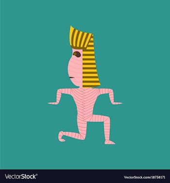 Flat on background of mummy halloween monster vector image