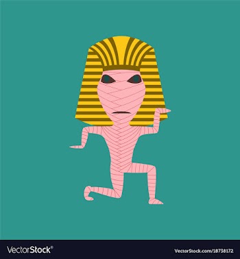 Flat on background of mummy halloween monster vector image