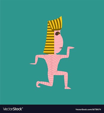 Flat on background of mummy halloween monster vector image