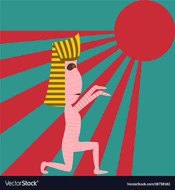 Flat on background of mummy halloween monster vector image