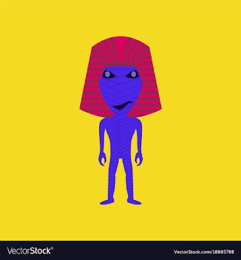 Flat on background of mummy halloween monster vector image
