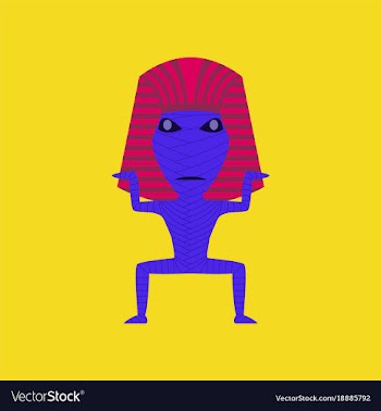 Flat on background of mummy halloween monster vector image