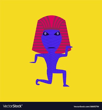 Flat on background of mummy halloween monster vector image
