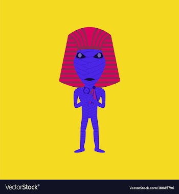 Flat on background of mummy halloween monster vector image