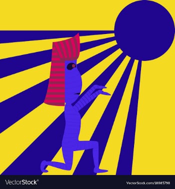 Flat on background of mummy halloween monster vector image