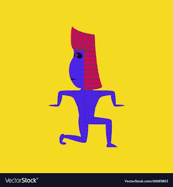 Flat on background of mummy halloween monster vector image