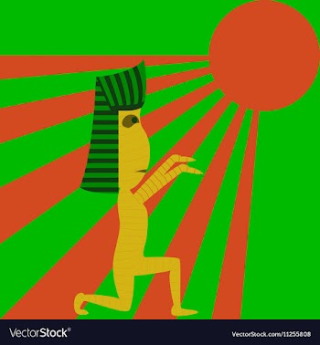 Flat on background of mummy halloween vector image
