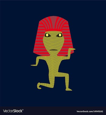 Flat on background of mummy halloween vector image