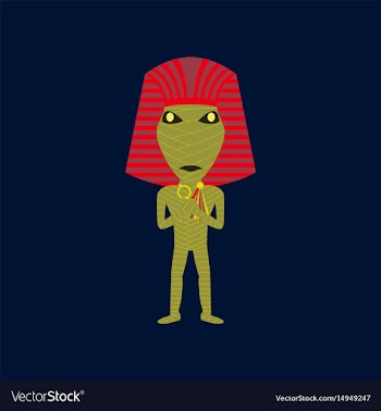 Flat on background of mummy halloween vector image