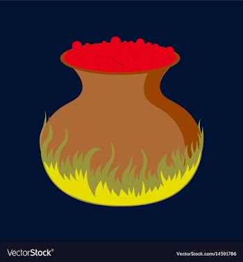 Flat on background of potion cauldron vector image