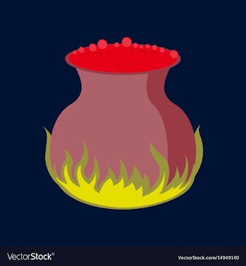 Flat on background of potion cauldron vector image