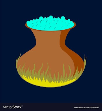 Flat on background of potion cauldron vector image