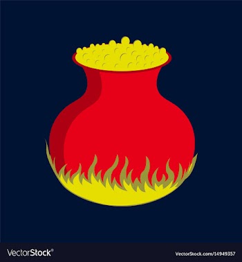 Flat on background of potion cauldron vector image