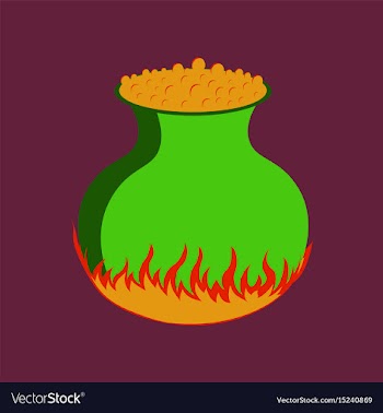 Flat on background of potion cauldron vector image