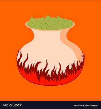 Flat on background of potion cauldron vector image