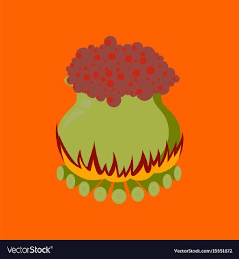 Flat on background of potion cauldron vector image