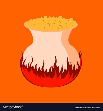 Flat on background of potion cauldron vector image