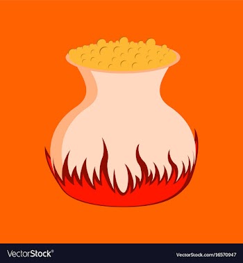 Flat on background of potion cauldron vector image