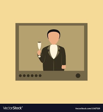 Flat on background of President on TV vector image