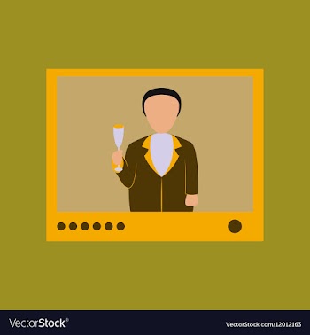 Flat on background of President on TV vector image