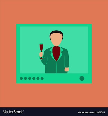 Flat on background of president on tv vector image