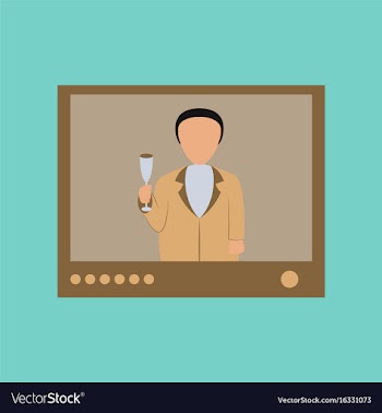 Flat on background of president on tv vector image