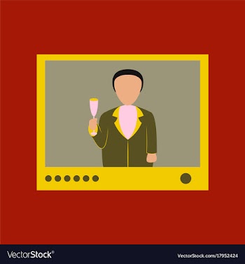 Flat on background of president on tv vector image