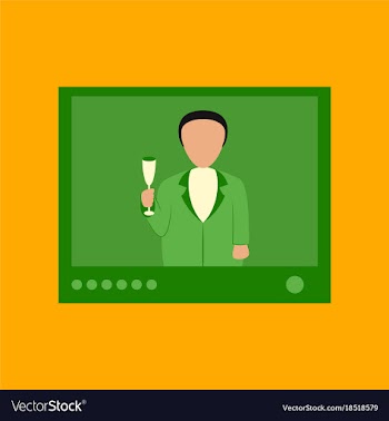 Flat on background of president on tv vector image