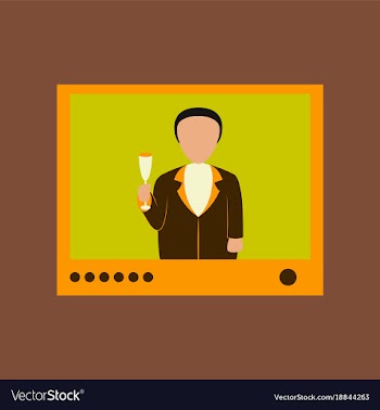 Flat on background of president on tv vector image