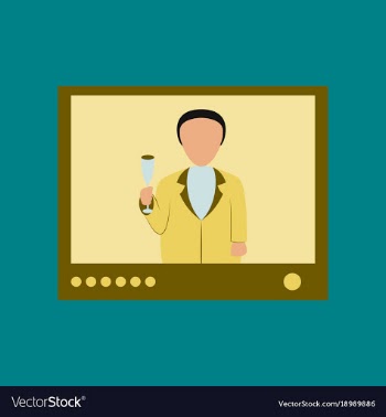 Flat on background of president on tv vector image