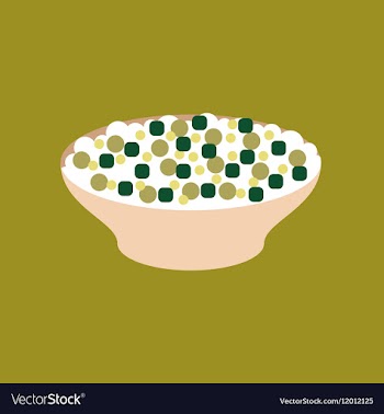 Flat on background of salad plate vector image
