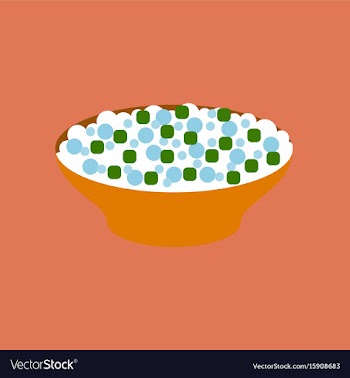 Flat on background of salad plate vector image