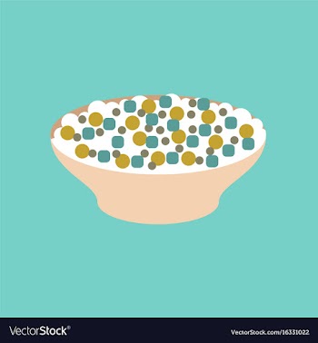 Flat on background of salad plate vector image