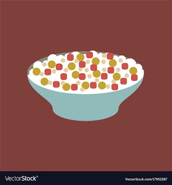 Flat on background of salad plate vector image
