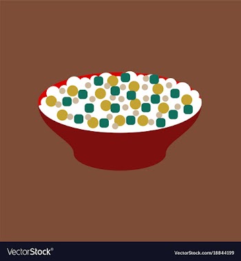 Flat on background of salad plate vector image