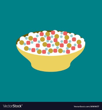 Flat on background of salad plate vector image