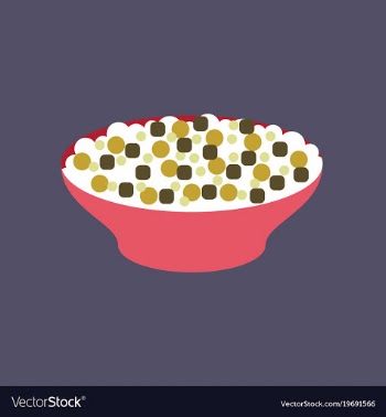Flat on background of salad plate vector image