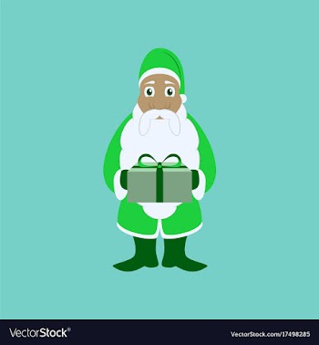 Flat on background of santa claus gifts vector image
