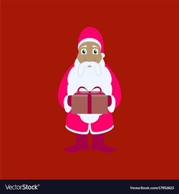 Flat on background of santa claus gifts vector image