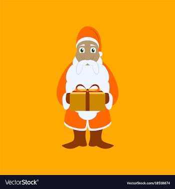 Flat on background of santa claus gifts vector image