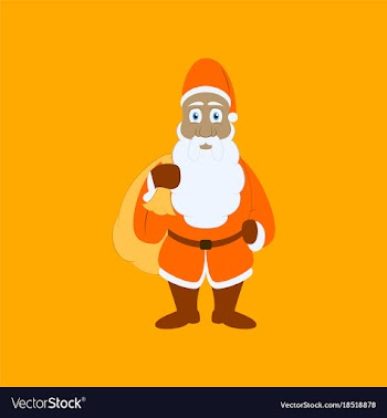 Flat on background of santa claus gifts vector image