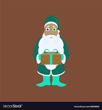 Flat on background of santa claus gifts vector image
