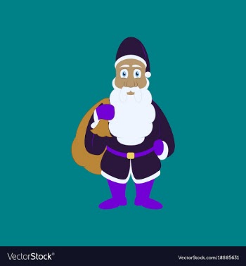 Flat on background of santa claus gifts vector image
