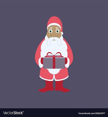 Flat on background of santa claus gifts vector image