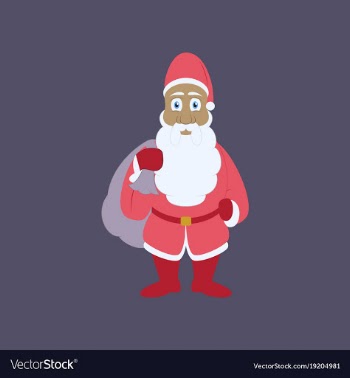 Flat on background of santa claus gifts vector image